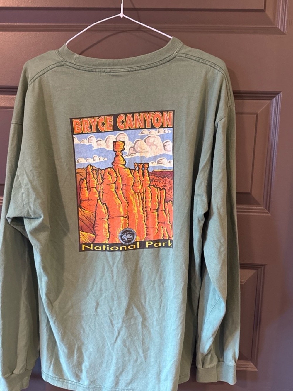 Rare Vintage Bryce Canyon National Park Sage Green Long Sleeve T-Shirt Men's L